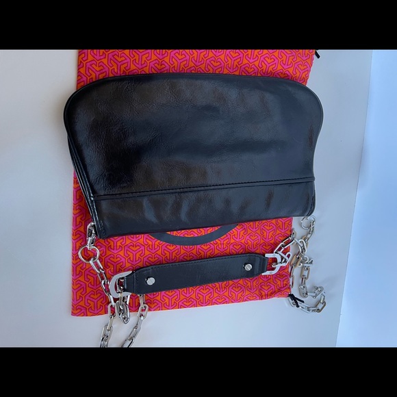 Tory Burch Black Leather Reva Logo Crossbody Bag - Picture 3 of 6